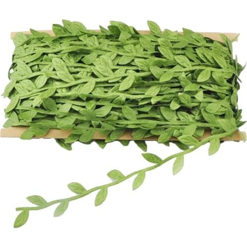 20m Fake Green Leaves Artificial Vines Hanging Leaf Foliage Vine green leaves ribbon green leaf trims great for scrapbooking