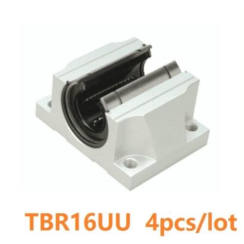 4pcs/lot TBR16UU Linear Ball Bearings Slide Unit Support Block open type for CNC router TBR16 UU