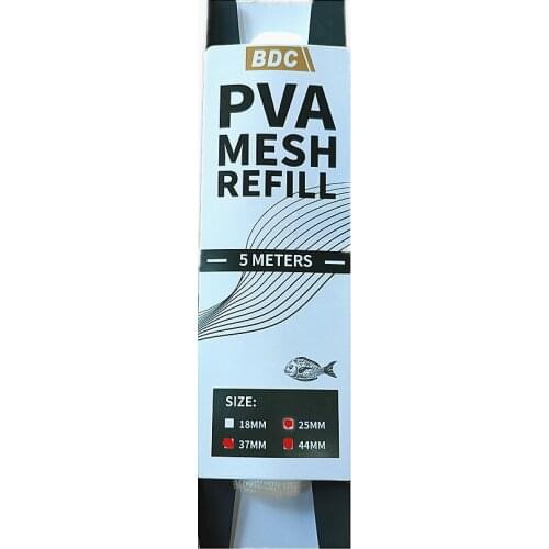 5M PVA Soluble PVA Mesh Refill Carp Fishing Feeder Fishing Lures Refill Hair Rig Hook Bait 25/35/44 PVA Bag Fishing Accessories