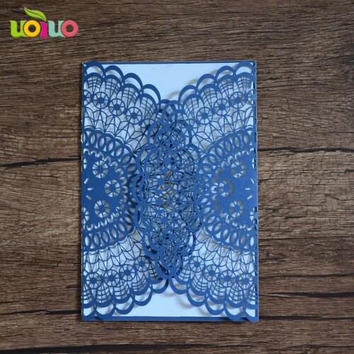50pc Wholesale Elegant Hollow Laser Cut Wedding Invitations Card Without Envelope Seal Blank Inside Card Wedding Decoration