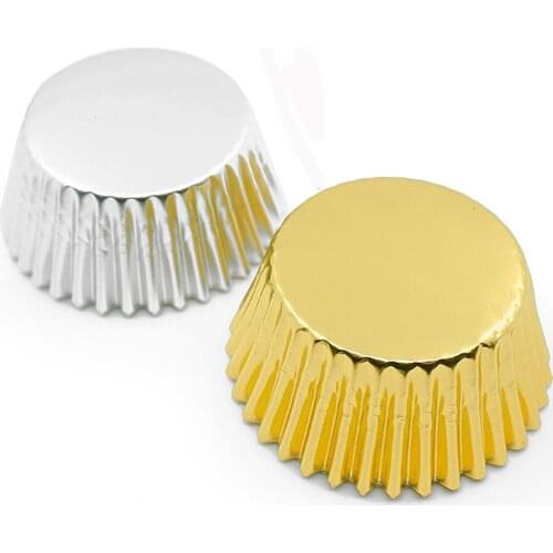 50000 pcs 3.5cm Medium Cupcake Liner Muffin Liners Paper Baking Cups Cakecup Baking Gold Silver Foil Paper Holder