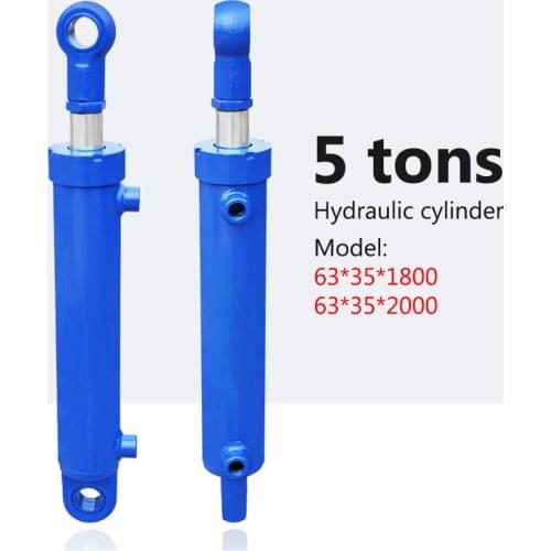 63*35*1800-2000mm Heavy-duty Bidirectional Lifting Hydraulic Cylinder Hydraulic Tools Small Wood Splitter 5 Tons Hydraulic Ram