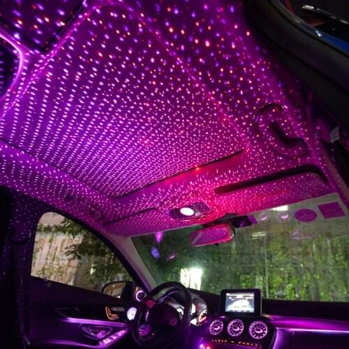 Car USB Star Beautiful Ceiling Light Starry Sky Projection Decor Lamp Roof LED Protable Romantic Atmosphere Night Lights