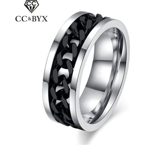 CC Men Jewelry Rings For Women Titanium Steel Lovers Ring Vintage Personality Chain Turn Ringen Party Unique Bijoux CC956a