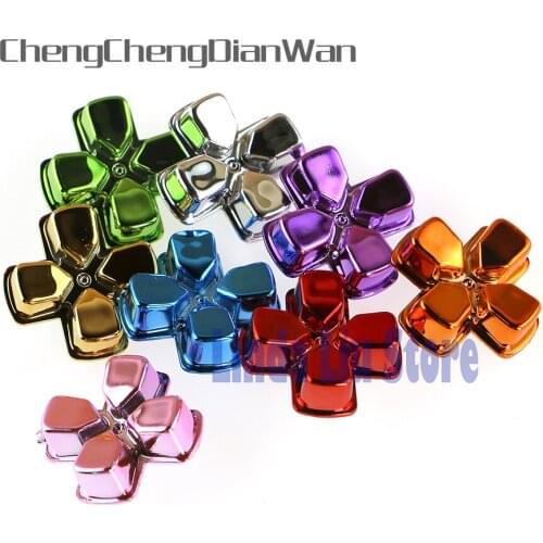 ChengChengDianWan 8 colors Chrome cross button controller buttons For PS4 Wireless Controller repair parts 30pcs/lot
