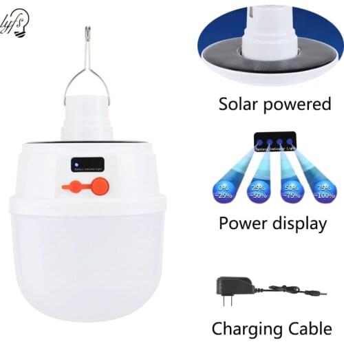 LED Solar Bulb Light Solar Powered Outdoor Waterproof Display Power Bulb Light Garden Decoration Camping Urgently Solar Light