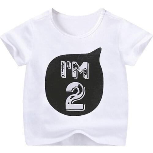 2021 Spring Kids Tshirts 2 3 4 5 6 Year Old Boy Or Girl Birthday Gift Summer Baby Clothes Childrens Year Number Graphic T-Shirt