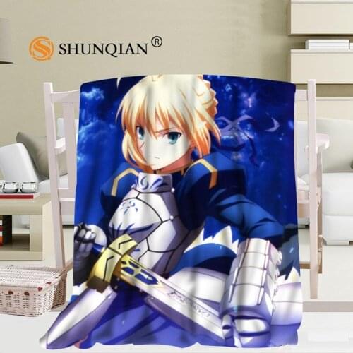 Custom Fate Zero Saber Blanket Office Sofa Blanket Portable Soft Blanket Bed Plane Travel Adult Home Blanket