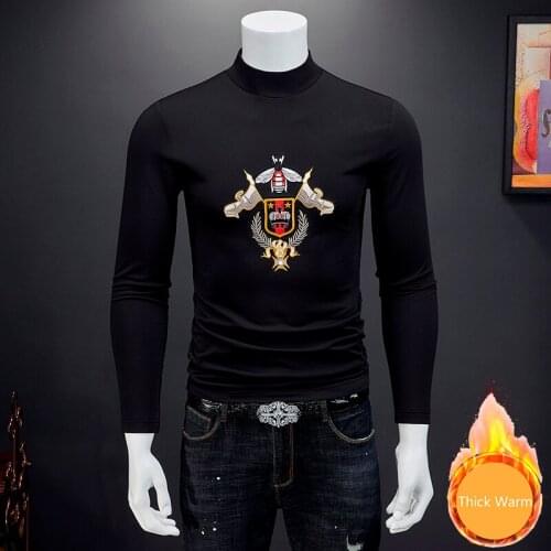 Royal Men Tishert Homem Luxury Embroidery Long Sleeve T Shirt Thick Warm Stranger Things Club Outfits Puls Size 7xl