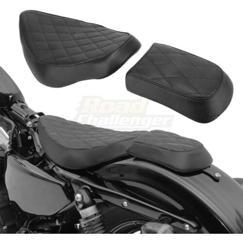 Motorcycle Driver Leather Solo Seat Cushion Rear Passenger Seat Cushion For Harley Sportster XL 48 883 1200 2004-2018