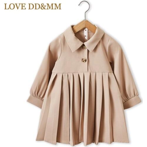 LOVE DD&MM Baby Girls Dresses Autumn Button Long Sleeve Clothing Party Outfits Kids Preppy Costumes Vestido Princess Dress