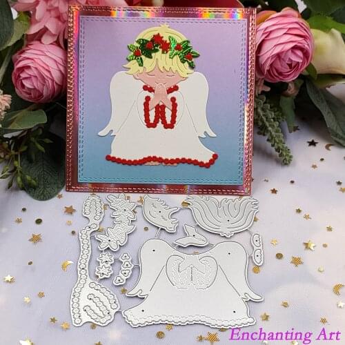 Three Lovely Little Angels Metal Cutting Dies 2021Stencils for DIY Scrapbooking/Photo Album Decorative Embossing DIY Paper Cards
