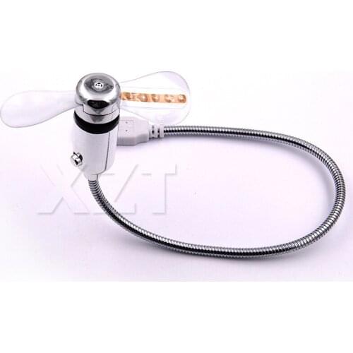 1pcs Mini USB2.0 Fan Flexible with 5 Color LED Light Switchable USB Lamp Gadget Portable for Laptop notebook desktop Adjustable