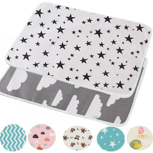 Reusable Baby Changing Mats Cover Baby Diaper Mattress Diaper for Newborn Cotton Waterproof Changing Pats Flool Mat Portable