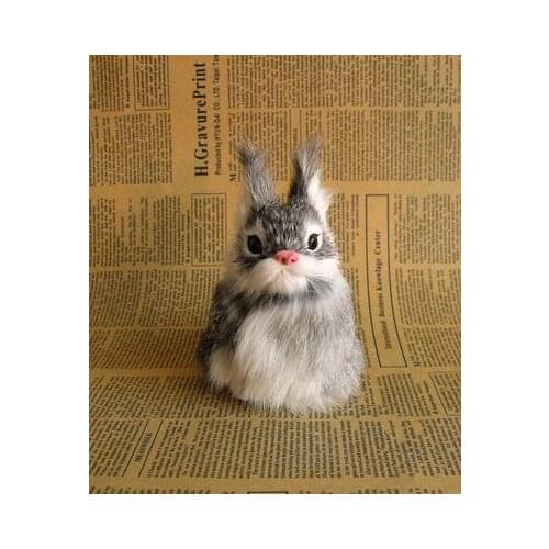 Simulation rabbit model polyethylene& fur mini 12x8cm gray rabbit handicraft,prop,home Decoration toy xmas gift b3621