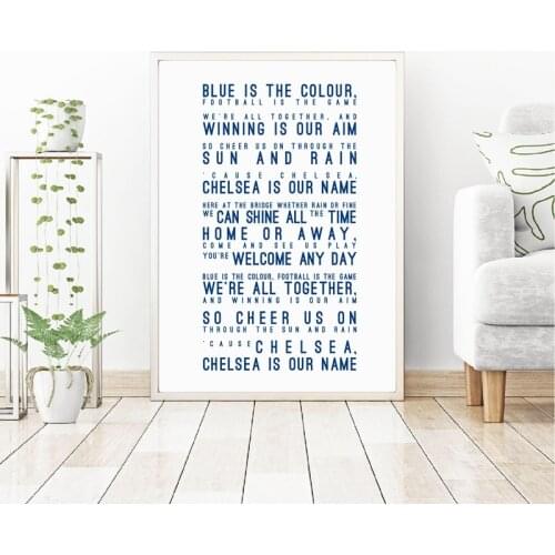 Wall Art Canvas Painting Chelsea FC Inspired Song Lyrics HD Prints Modular Pictures Modern Artwork Bedroom Poster Home Decor