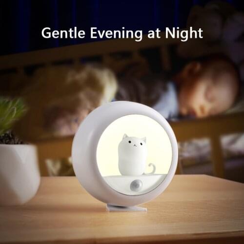 Human Induction Night Owl Night Light Pet CAT BEDROOM ATMOSPHERE LAMP USB Cabinet Wall Hanging Lamp New Creative Home Party