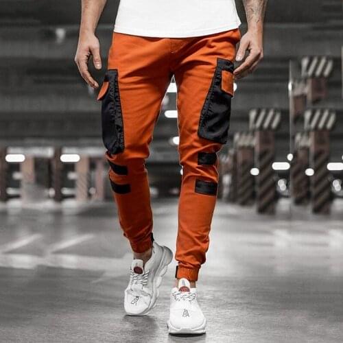 QNPQYX New Street Mens Pants Casual Sports Pants Woven Pocket Stitching Beamed Slacks Plus Size 3XL Trousers Man