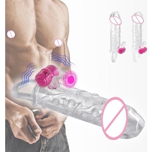 OLO Sex Toys for Men Penis Rings Penis Sleeve Vibrator Reusable Condom G-spot Cock Sleeve Delayed Ejaculation Adults Products