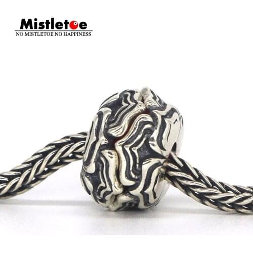 Mistletoe Genuine 925 Sterling Silver Datura Charm Bead Fit European Bracelet Jewelry Not Include The Glass Bead