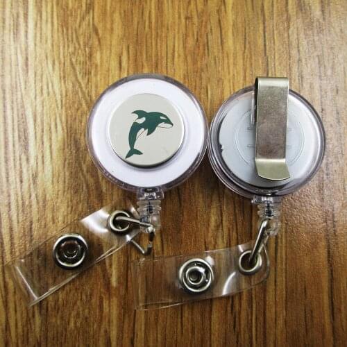 Orca ID Badge Reel gift for him/her friend family retractable recoil id badge holder work fun