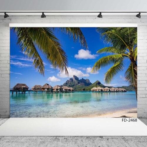 Sand Beach House Sea View Mountain Scenery Portrait Children Young Photography Background Photographic Backdrop For Photo Studio