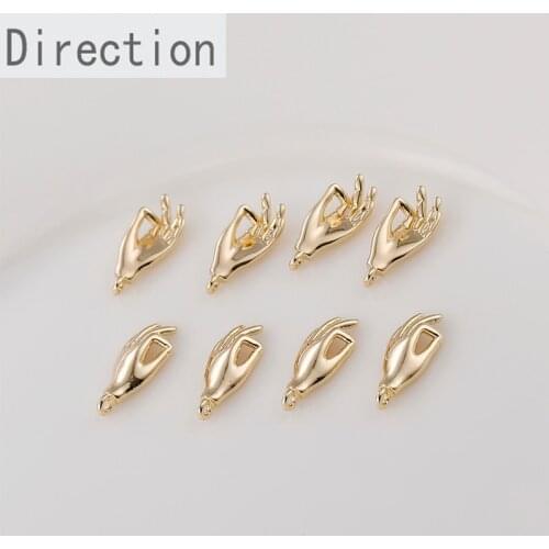 18k Gold Color Preserving Palm OK Gesture Pendant diy Necklace Bracelet Ear Jewelry Pendant Accessory Material