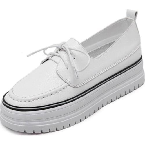 QWEDF White Sneakers Shoes Woman Causal Shoes Platform zapatillas mujer Height Increasing Ladies Breathable Round Toe F3-59