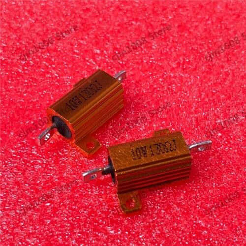 RX24-10W 130R 130RJ Power Metal Shell Case Gold Aluminium Case Wirewound Resistor 10W 130ohm 5% Automobile LED lamp resistors