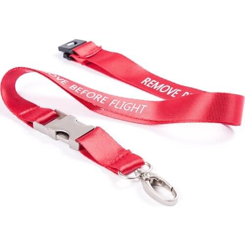 Luminous REMOVE BREFORE FLIGHT Lanyard Metal Buckle RED Ribbon Rope Sling for ID Case Holder Pilot Aviation Lover Airman