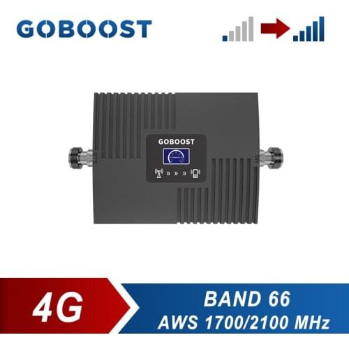 GOBOOST AWS Band 66 LTE 4G Signal Booster Mobile Signal Amplifier LCD Display Gain 65dB Repeater