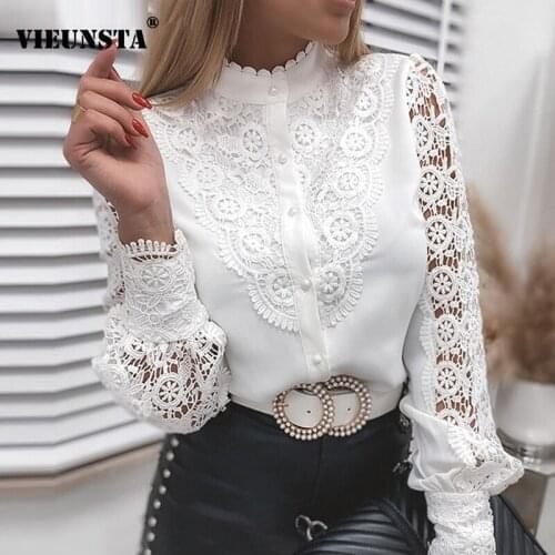 VIEUNSTA Stand-up Collar Blouses