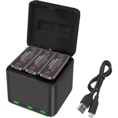 3 in 1 Fast Charger Charging Box Storage Case for DJI Osmo Action Sports Camera Battery TF Card Storage Box Camera Accessories