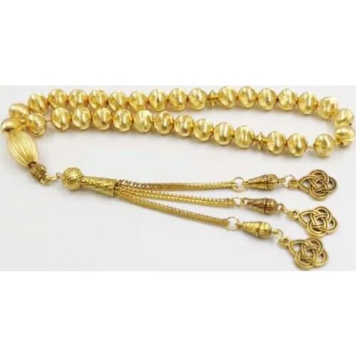 Gold tasbih Ramadan Gift muslim accessories on hand islamic gift 33beads bracelet small size for pocket