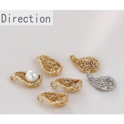 14k gold color preservation retro metal braided birds nest pendant diy bracelet necklace ear jewelry material accessories