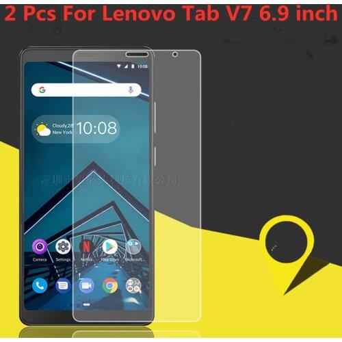 2 PCS For Lenovo Tab V7 6.9" Glass 9H 6.9 inch Tempered Glass Screen Protector CASE Film