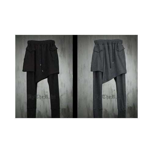 27-44 ! 2016 New Mens clothing casual faux two piece skorts non-mainstream boot cut jeans trousers plus size singer costumes