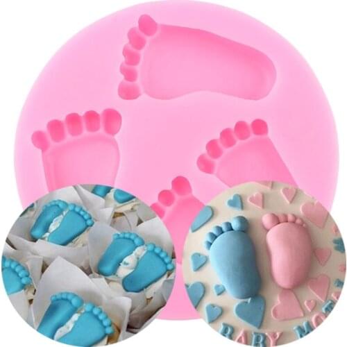 3D Baby Feet Silicone Mold DIY Baking Chocolate Fondant Cupcake Topper Cake Decorating Tools Candy Polymer Clay Resin Moulds