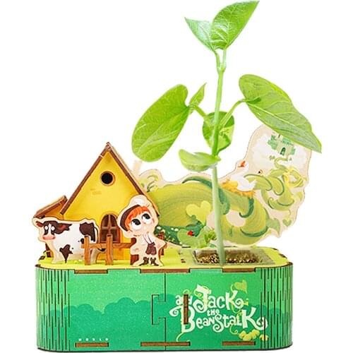3D Three Dimensional Wood Plant Planting Puzzle Childrens Educational Handmade Toys Birthday Gift Decoration