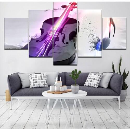 The abstract black Violin 5 Piece HD Wallpapers Art Canvas Print modern Poster Modular art painting for Living Room Home Decor