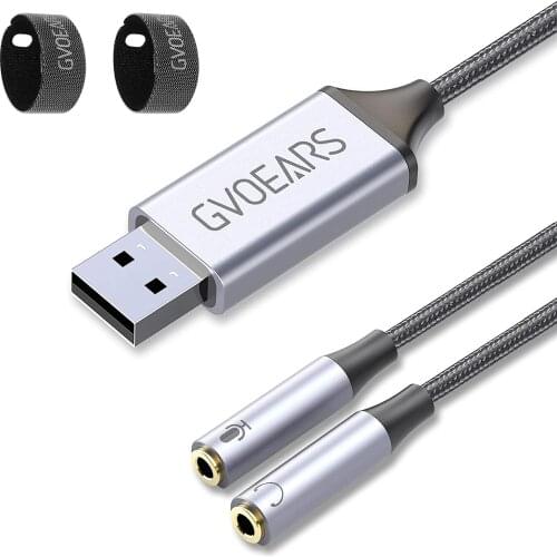 USB Audio Adapter USB To 3.5mm Jack Audio Adapter With 3.5mm Headphone and Microphone Jack TRS AUX Adapter For Laptops PC PS4/5