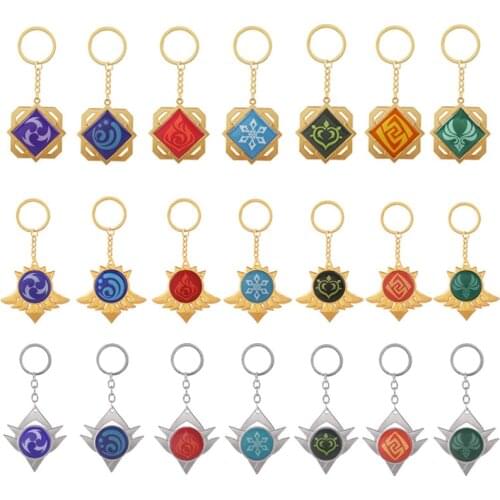 Freeshipping Anime Keychain Genshin Impact Venti Paimon Player Diluc Klee Dendro Nature Key Chain For Womens Bag Pendant Keyring