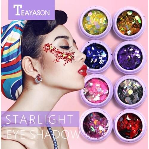 1 Pcs Face Glitter Laser Sequin Shiny Face Makeup Eye Body Shiny Makeup Dance Party Music Festival Party Cosmetics