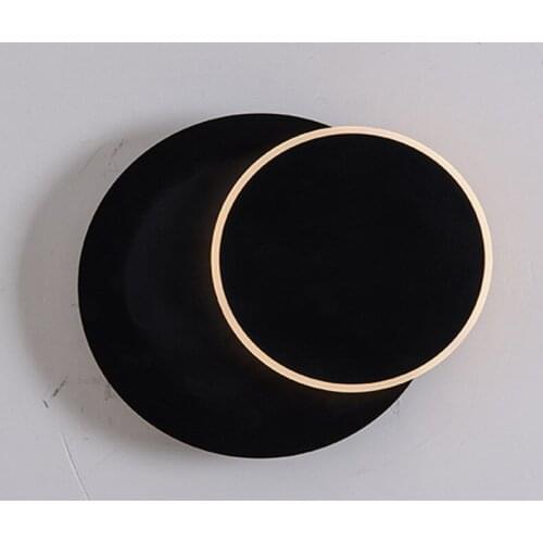 Black/ White Modern Loft Cearative Bedroom Wall Light Removable Round Bathroom Study Aisle Light Led Wall Sconce Free Shipping
