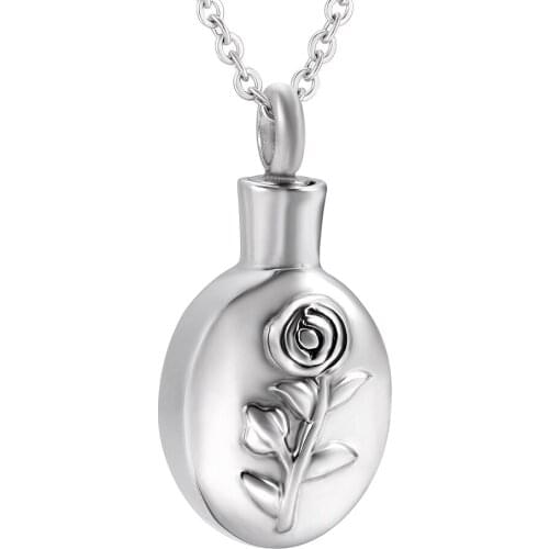 Rose Flower Cremation Jewelry For Ashes Keepsake Urn Pendant Hold Ashes Charm Urns Necklace Women Jewelry For Pet/Human