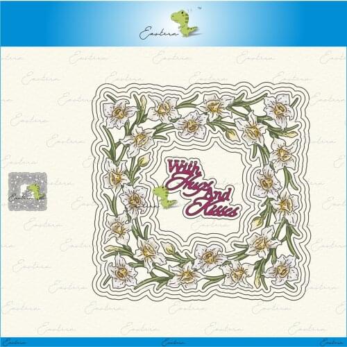 Daffodil picture frame metal cutting dies 2021 new diy die molds Scrapbooking Paper Making die cuts crafts large die