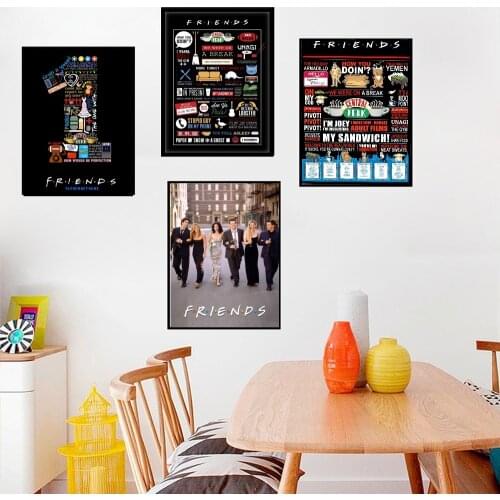 Friends TV Show Classic Quote Posters buy 3 get 4 and Prints Wall art Decorative Coated Paper Painting For Living Room Decor