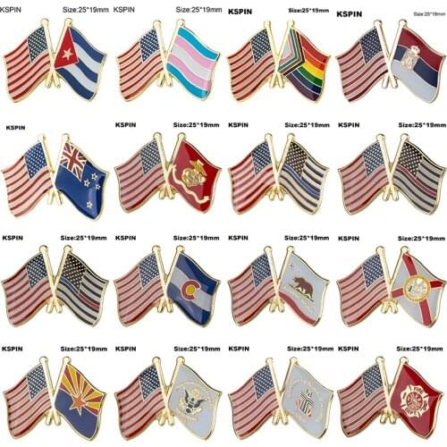 U.S.A Friendship Flag Badge Flag Lapel Pins Country Flag Badge Flag Badge Brooch