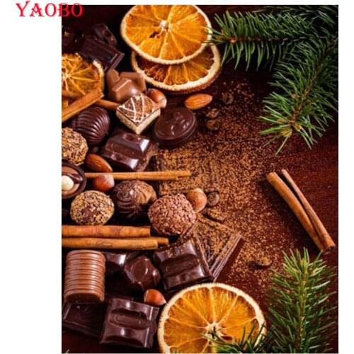 Fruits and chocolate Diamond Embroidery Kitchen Decor Painting Diamond Mosaic Pattern Full Square Round Diamond Painting Kits