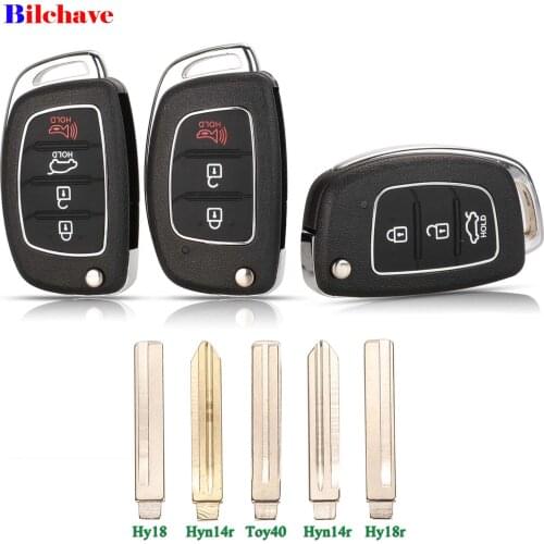Bilchave 10pcs For Mistra Hyundai Elantra Accent Ix35 IX45 I30 Solaris Tucson I20 Santa Fe Fob 3/4BTN Flip Remote Car Key Shell